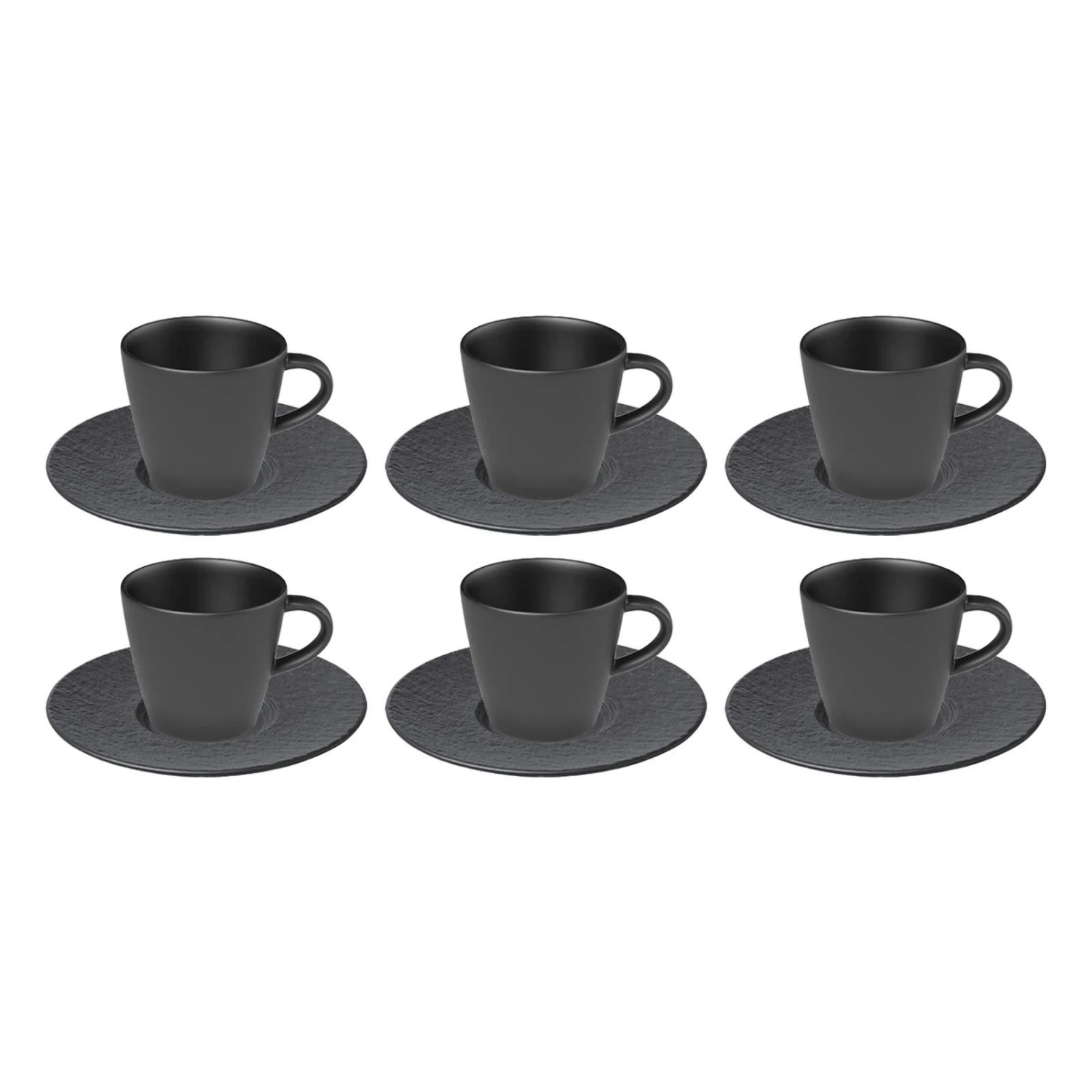 Villeroy & Boch Manufacture Rock Kaffee Set Schwarz 12-teilig